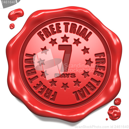 Image of Free Trial 7 Days- Stamp on Red Wax Seal.