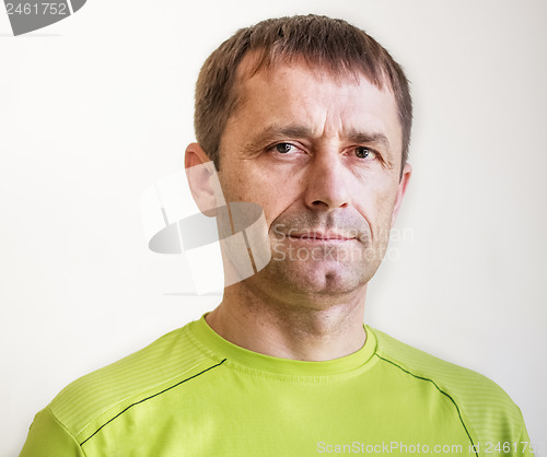 Image of Portrait Of Casual Man In Green T-Shirt