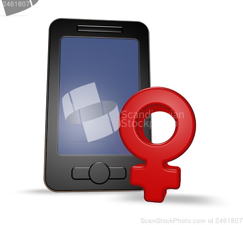 Image of female smartphone