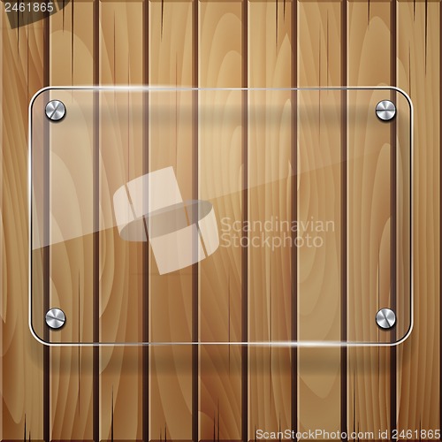 Image of Wooden texture with glass framework.