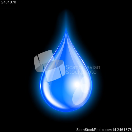 Image of Blue shiny water drop
