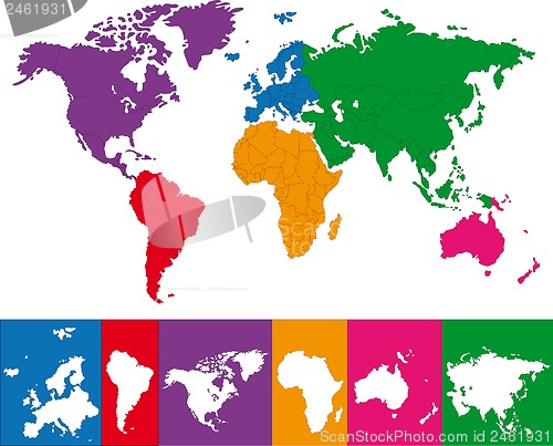 Image of Colorful world map