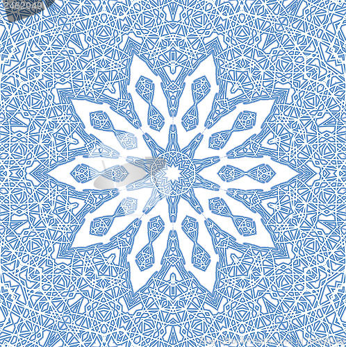 Image of Abstract blue pattern on white