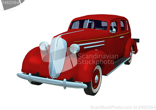 Image of Red Retro Car