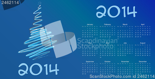 Image of calendar to a new 2014 year