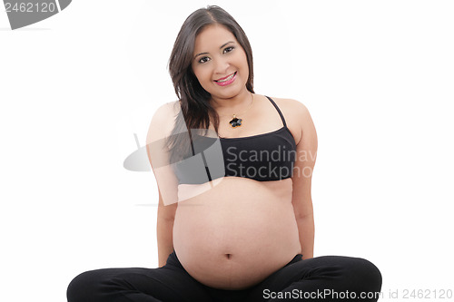 Image of Hispanic pregnant woman isolated 