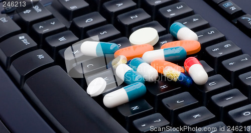 Image of Keyboard and pills