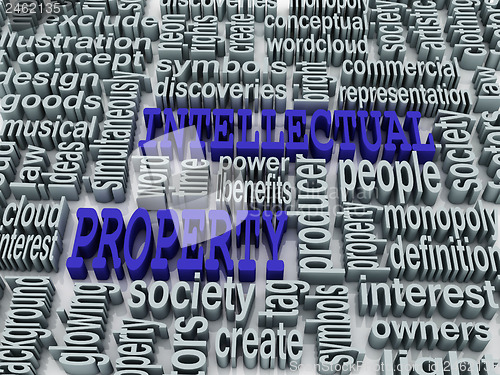 Image of 3d collage of Intellectual property and related words