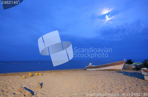 Image of Beautiful landscape of the beaches of Panama with the fisherman 