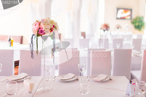 Image of Tables decorated with flowers