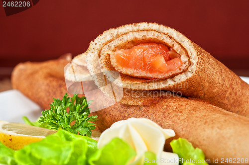 Image of Pancakes with salmon