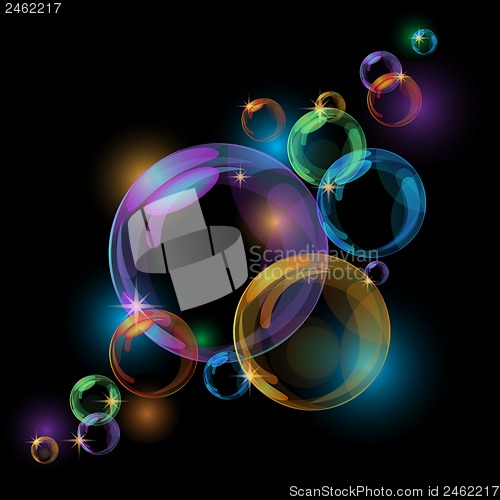 Image of Black bubble vector background