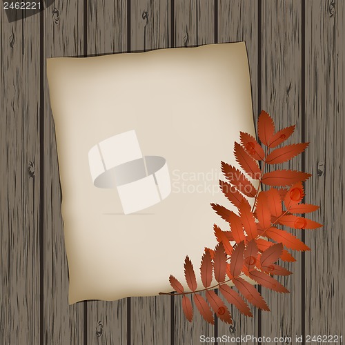 Image of Paper sheet with autumn leaves