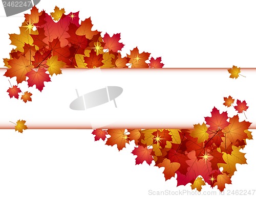 Image of Autumn banner with leaves.