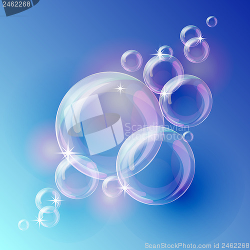 Image of Blue bubble vector background