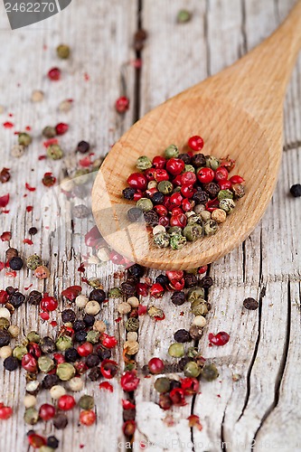 Image of mixture of peppers in spoon