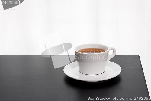 Image of Cup of tea on a black table