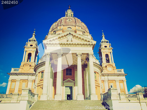 Image of Retro look Basilica di Superga, Turin