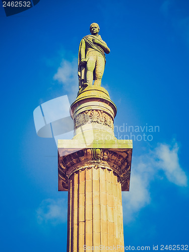 Image of Retro looking Scott monument, Glasgow