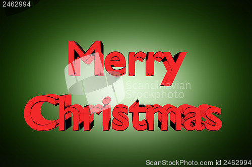 Image of Red Merry Christmas lettering on green