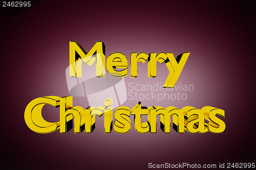 Image of Golden Merry Christmas lettering on red