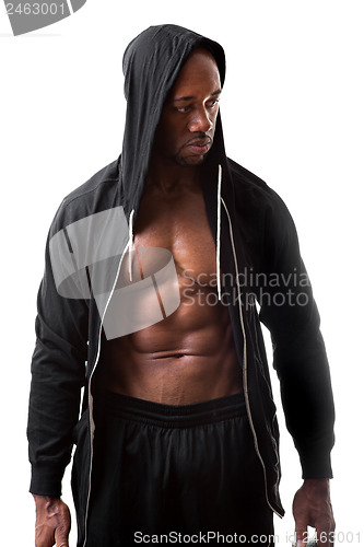 Image of Muscular Man Wearing a Hoodie