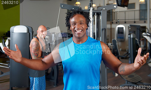 Image of Two men in gym