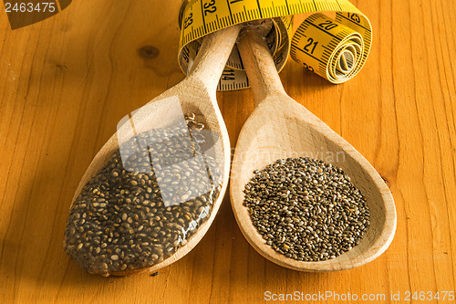 Image of Chia seeds and seed gelatin for diet