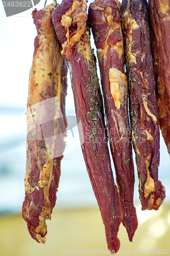Image of smoked fillet on merket in France
