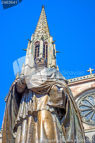 Image of Monument of bishop Freppel in Obernai, Alsace, France