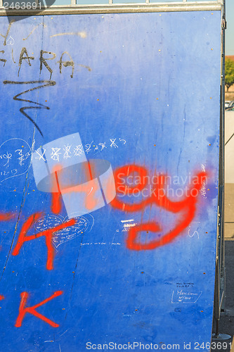 Image of Half-pipe with Grafitti