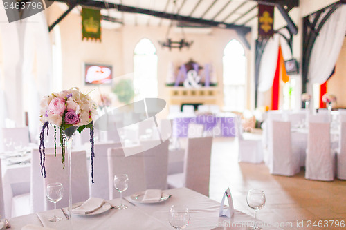 Image of Tables decorated with flowers