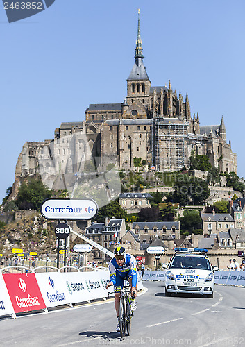 Image of Cycling in Front of Le Mont Saint Michel