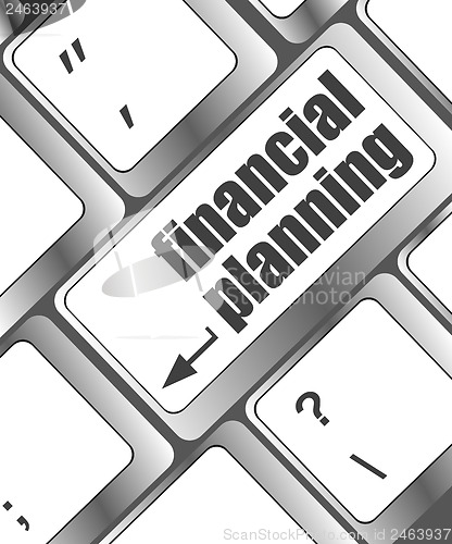 Image of keyboard key with financial planning button