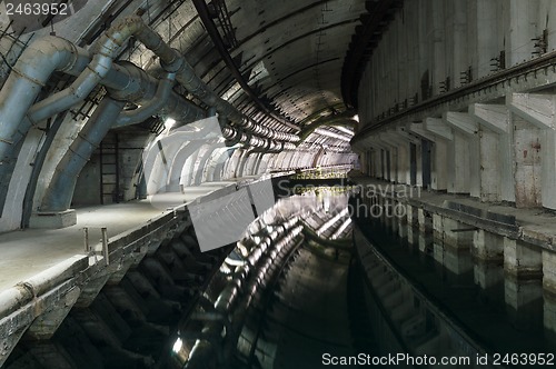 Image of Underground Tunnel with Water.