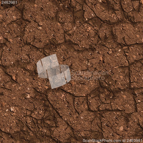 Image of Cracked Brown Soil. Seamless Tileable Texture.
