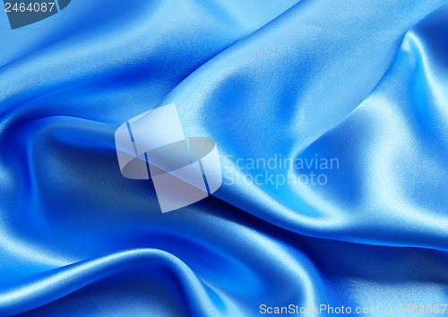 Image of Smooth elegant blue silk as background