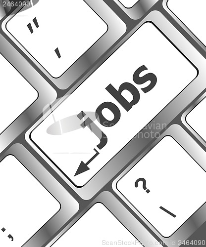 Image of Computer keyboard with jobs on enter key - business concept