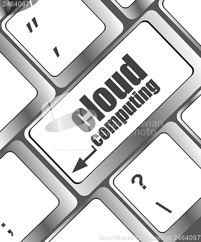 Image of computer keyboard for cloud computing
