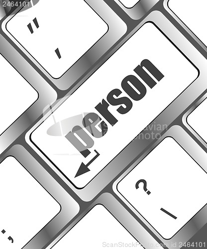 Image of word person on computer keyboard key