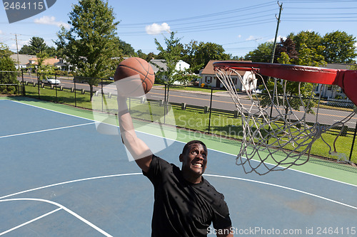 Image of Man Dunking a Basketball