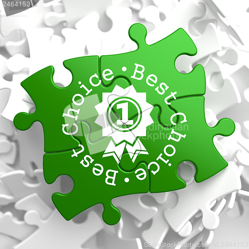 Image of Best Choice Concept on Green Puzzle Pieces.