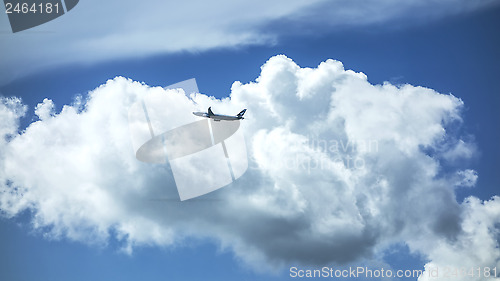 Image of airplane and the sky 