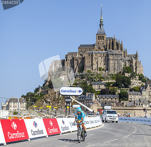 Image of Cycling in Front of Le Mont Saint Michel