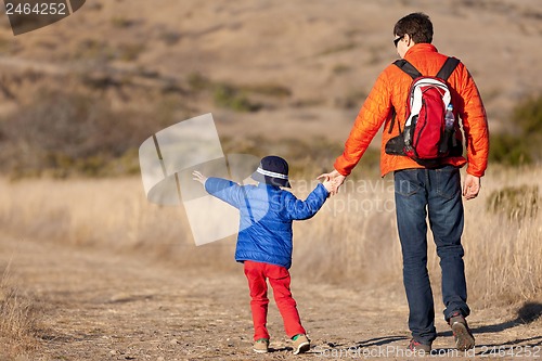 Image of family hiking