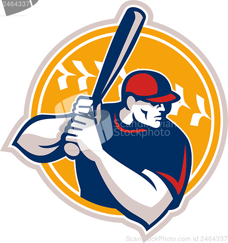 Image of Baseball Batter Hitter Batting Side Retro