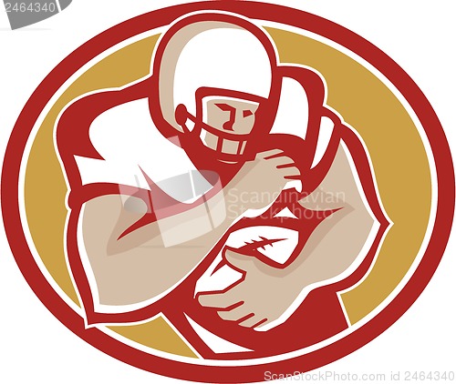 Image of American Football Running Back Oval Retro