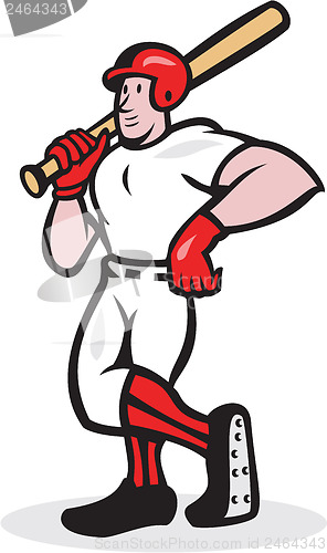 Image of Baseball Hitter Bat Shoulder Cartoon