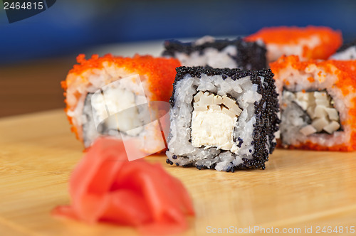 Image of tobico sushi rolls