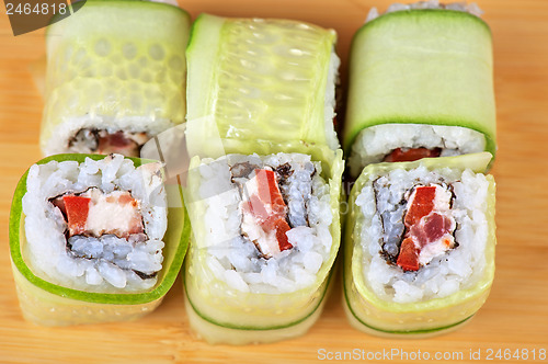 Image of cucumber sushi rolls